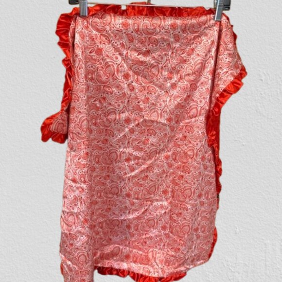 Red Paisley Satin & Minky Blanket      7752  NWT Boutique - Picture 3 of 3